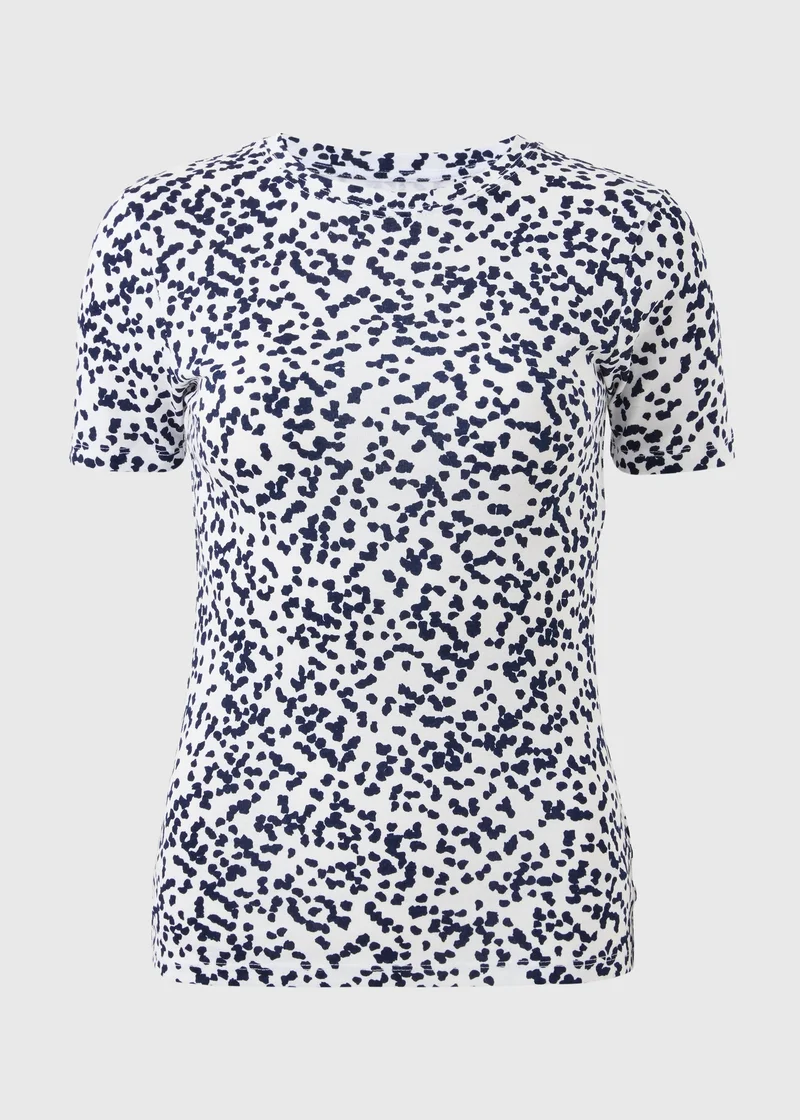 Matalan Navy Print Fitted T-Shirt